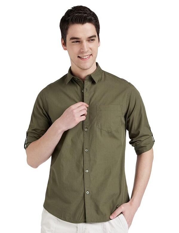 Amazon Brand - Symbol Men's Solid Cotton Shirt | Casual | Plain | Full Sleeve | Summer-Regular Fit - Image 6